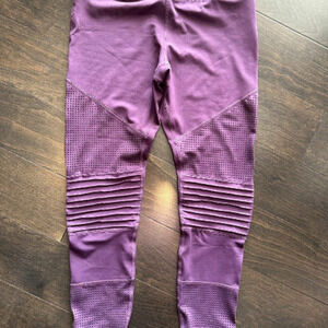 𝅺NWOT Zyia Moto Leggings, Dark Purple, Size 8-10